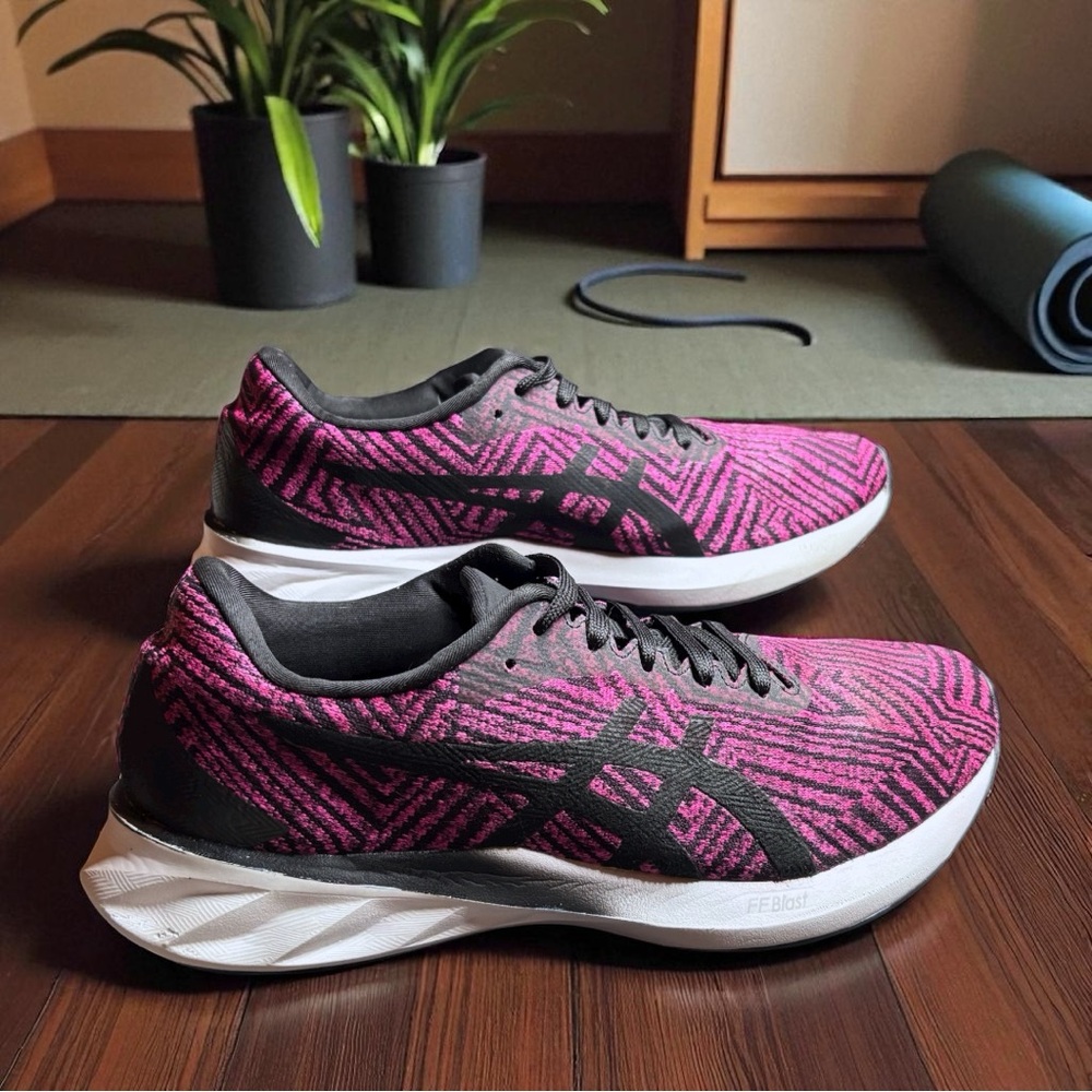 ASICS Women's Roadblast Pink Glo/Black Running Shoes - Size 9.5